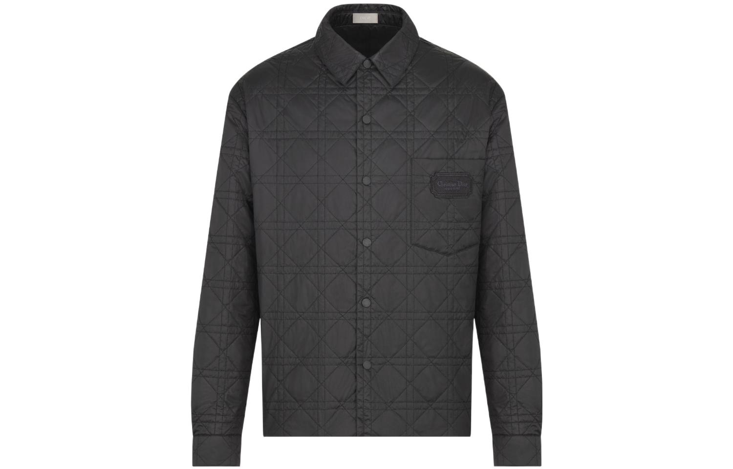 DIOR Dior SS26 Spring Men's Collection Cannage Solid Color Logo Lapel Long Sleeve Single Breasted Jacket Men's Black