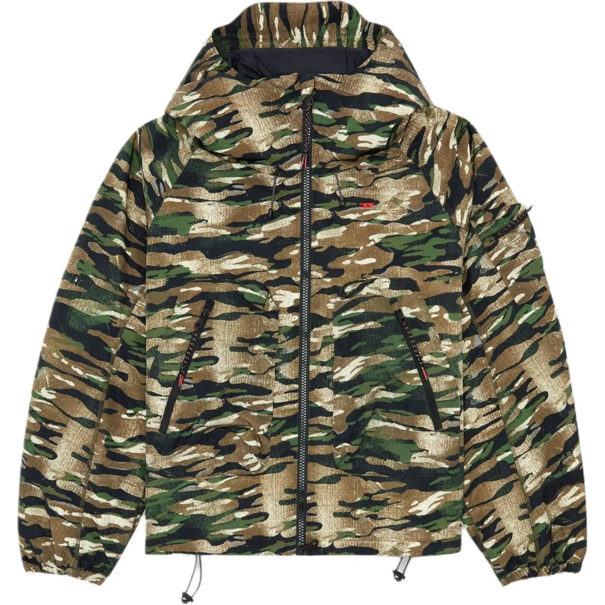 DIESEL Camouflage print Hooded Windbreaker