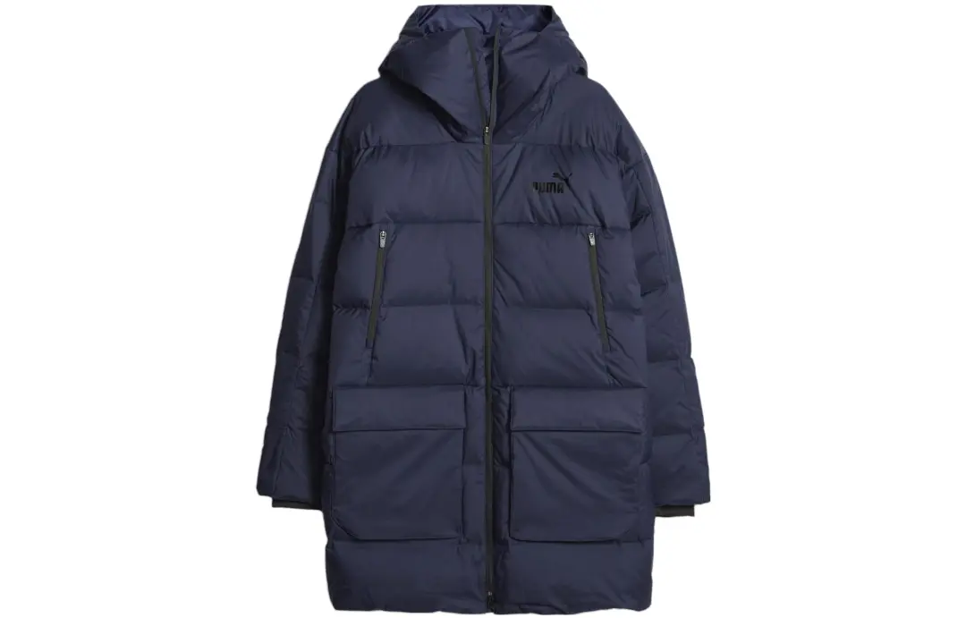 Puma logo-print hooded coat