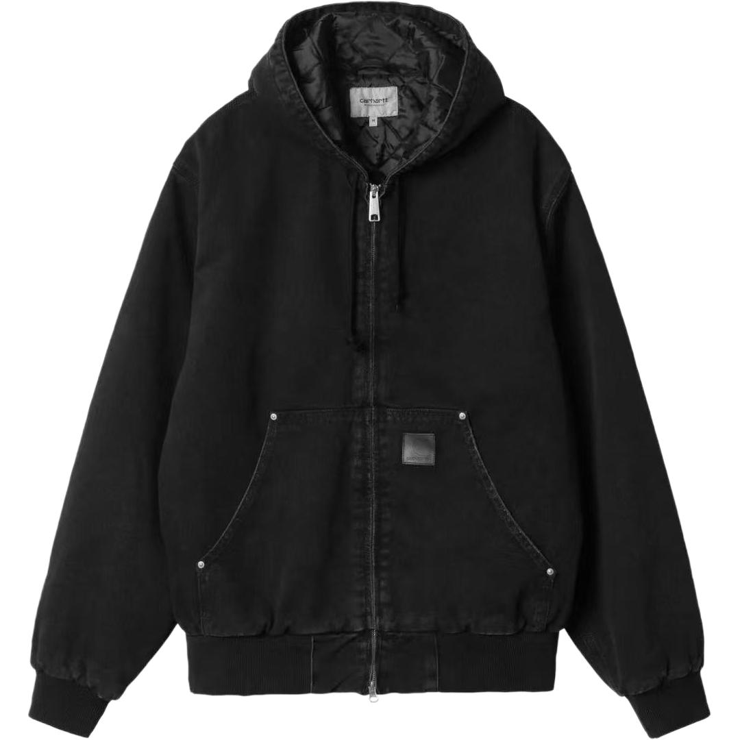 Мужская куртка Carhartt WIP Logo Hooded Zip (черная)