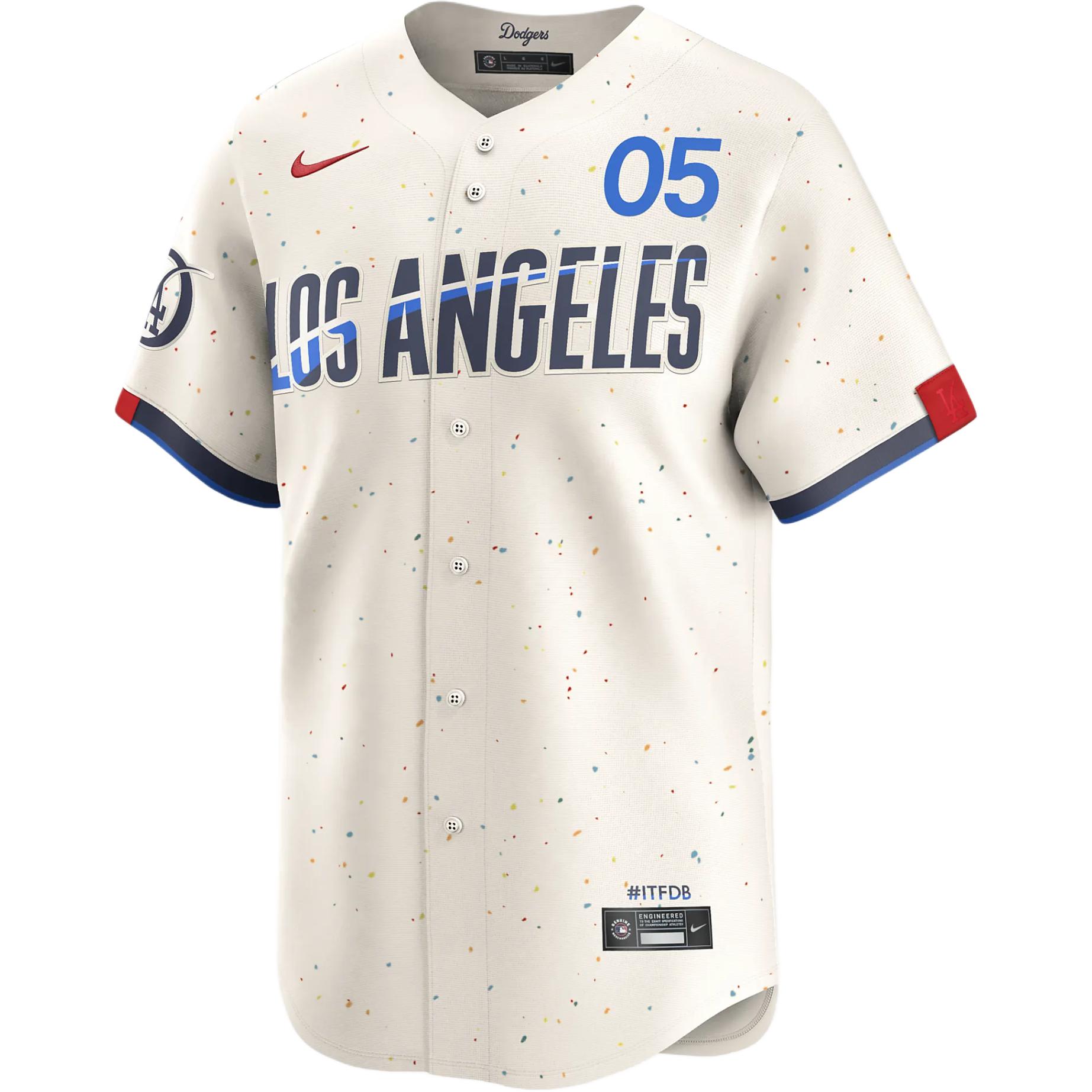 Nike Nike x MLB joint model Los Angeles Dodgers Freddie Freeman Dri-FIT ADV Limited Jersey moisture-wicking breathable single-breasted baseball jersey men's cream white