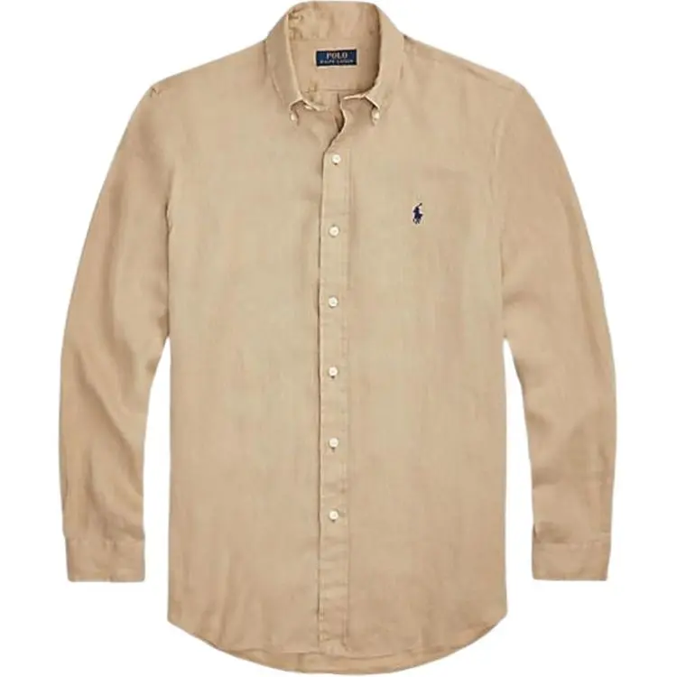 Polo Ralph Lauren Shirt Custom Men's Beige Khaki