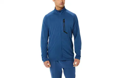 ASICS Jackets Men's Blue Stand Collar Moderate Other