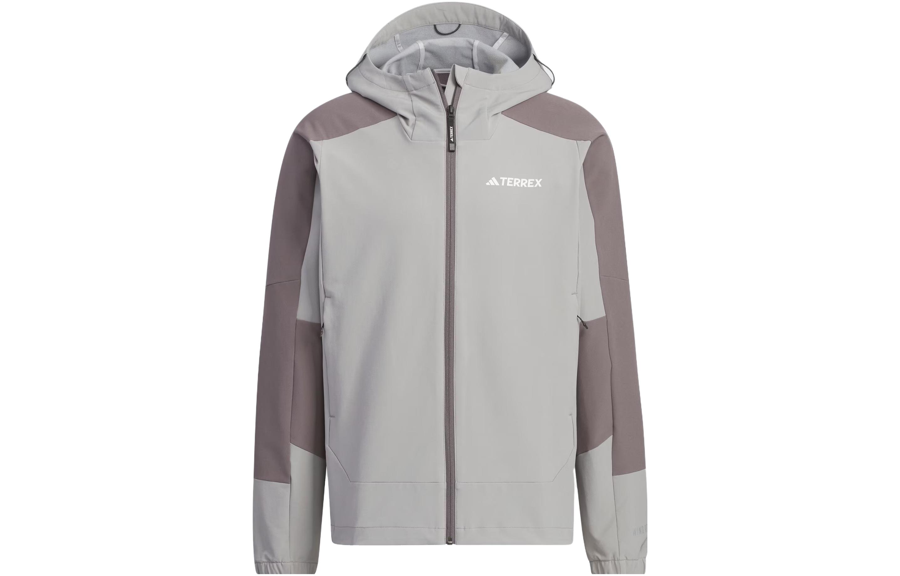 Adidas WIND.RDY Softshell Hooded Jacket Jackets & Coats Men's Pure Ice Gray