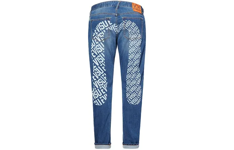 EVISU Jeans Men's Denim Blue Moderate Tapered Pants