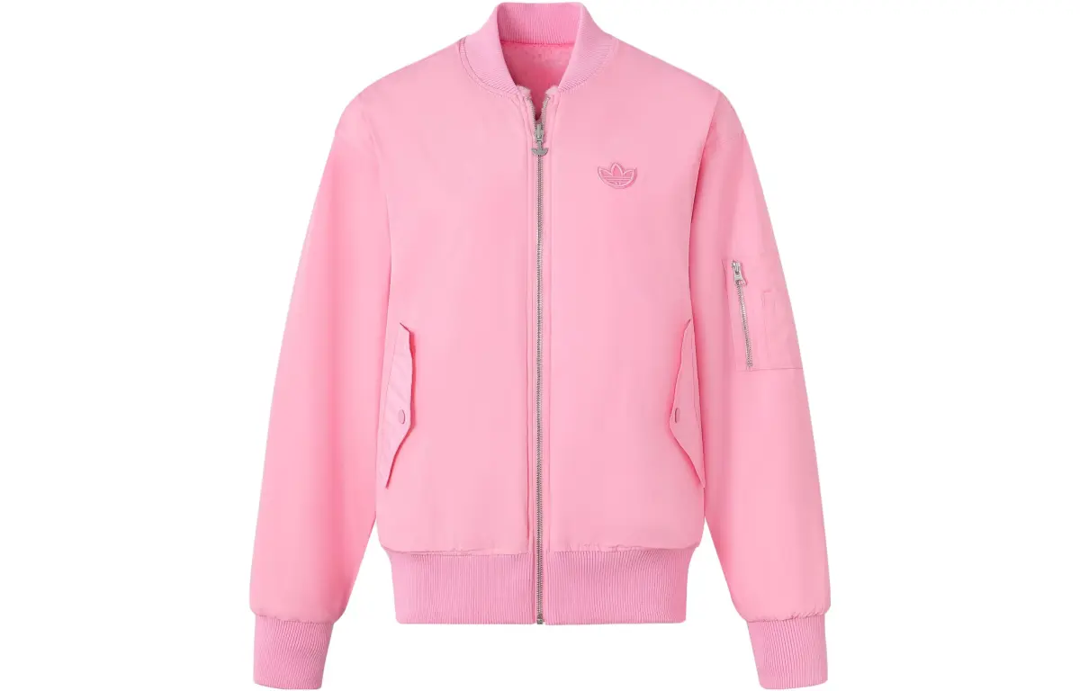 Adidas Originals REV FUR BMBER Logo Embroidery Reversible Thickened And Fleece Lined Zippers Pilot Versatile Jacket