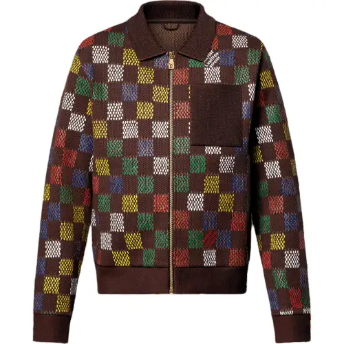 LOUIS VUITTON Jacquard Damier Cotton Jersey Blouson