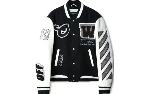 OFF-WHITE Lea appliqué varsity jacket
