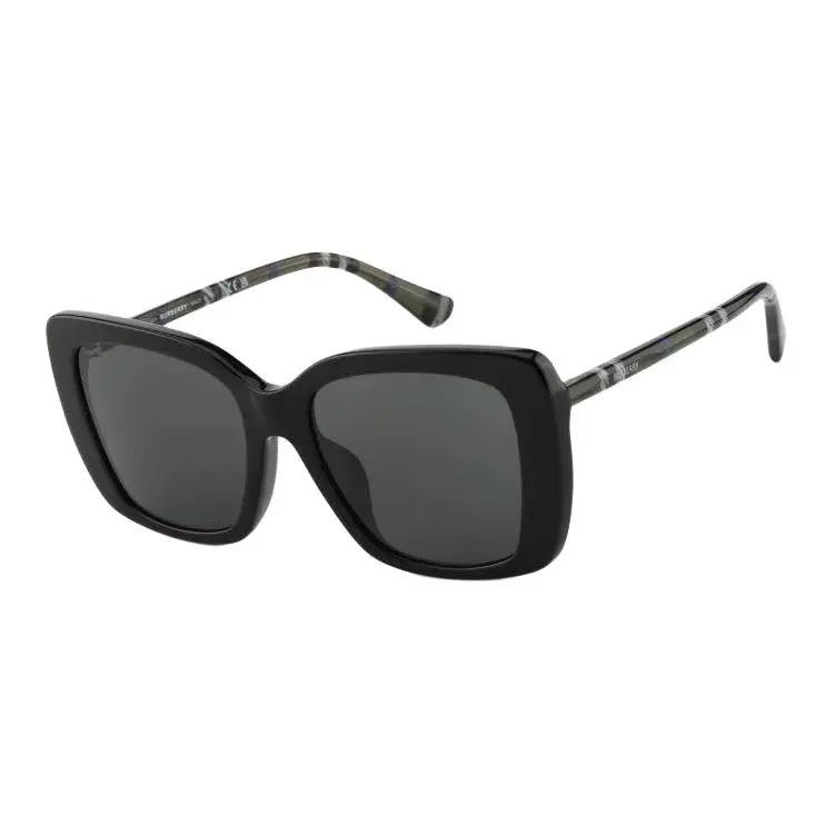 Burberry Plate Frame Square Sunglasses Unisex Black