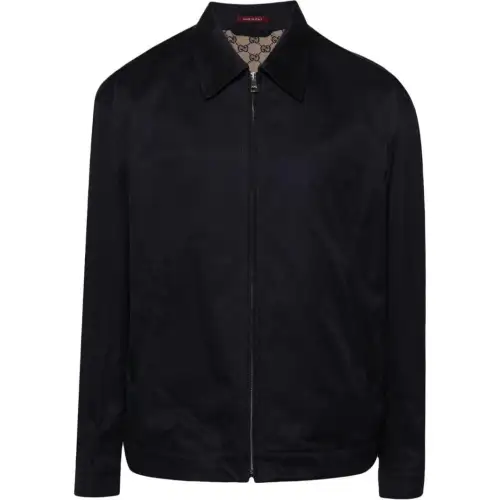GUCCI Logo embossed Twill Shirt Jacket