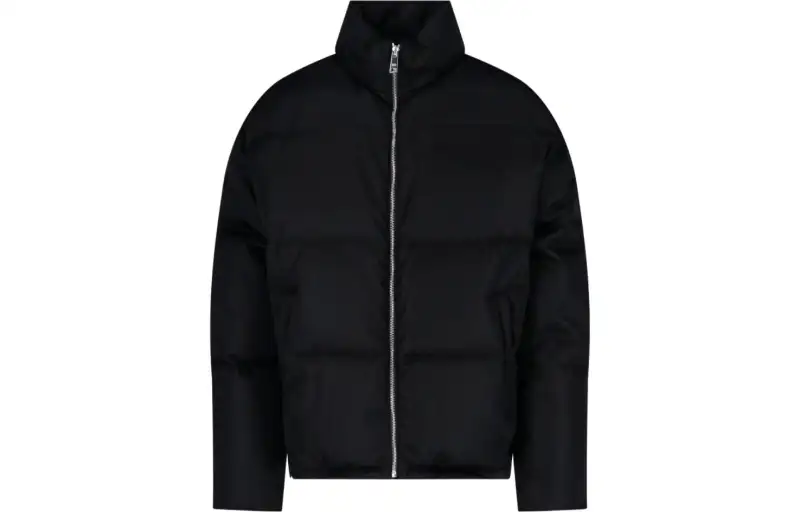 PRADA Down Jackets Men's Black Stand Collar Moderate Other