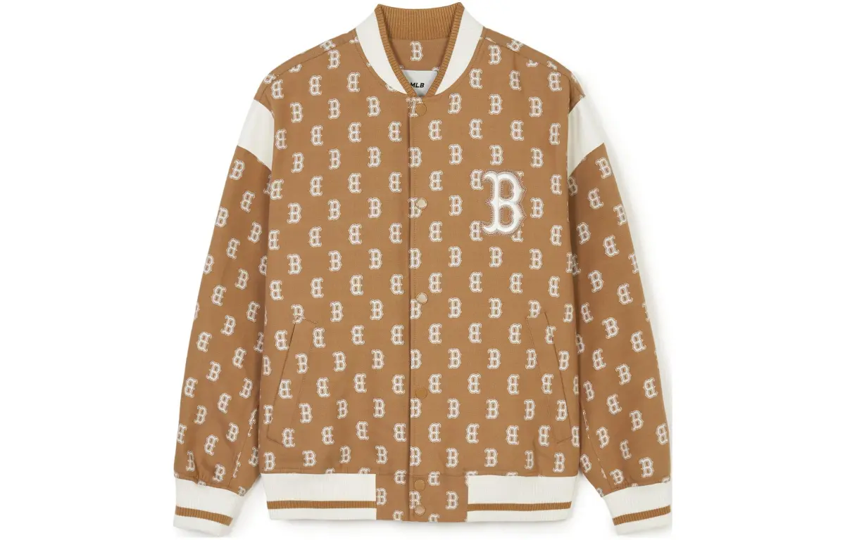 MLB SS24 Boston Red Sox Baseball Jacket Unisex Khaki