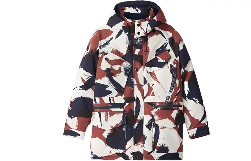 KENZO Parka Coats Men's Brown Hooded Moderate