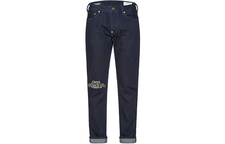 EVISU Jeans Men's Denim Blue Moderate Tapered Pants