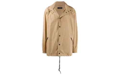 Balenciaga concealed-hood logo-print jacket
