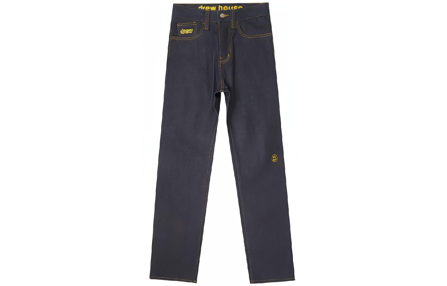 Drew House Letter Logo Series Jeans Unisex Vintage Dark Blue