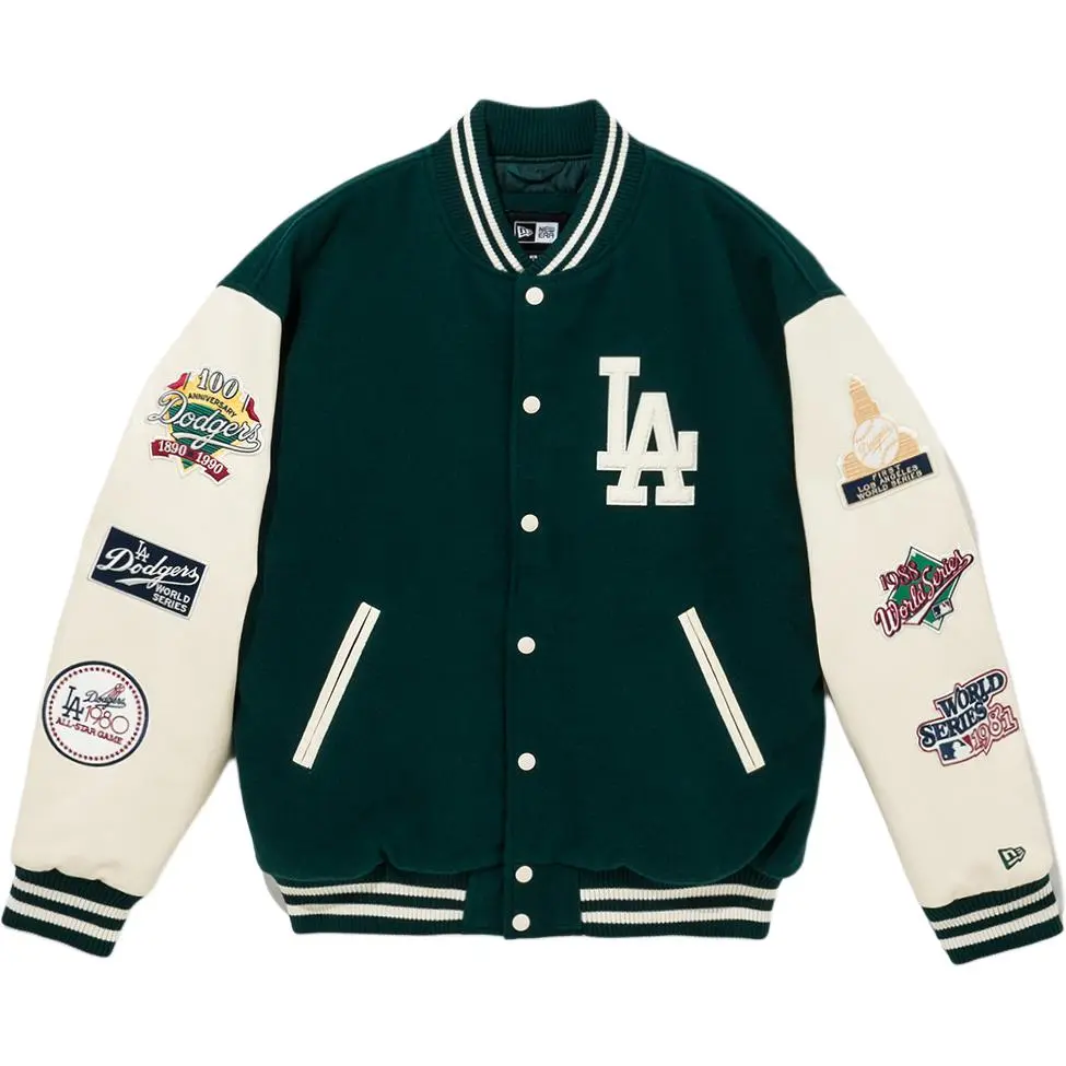New Era Baseball Jacket Unisex White Green