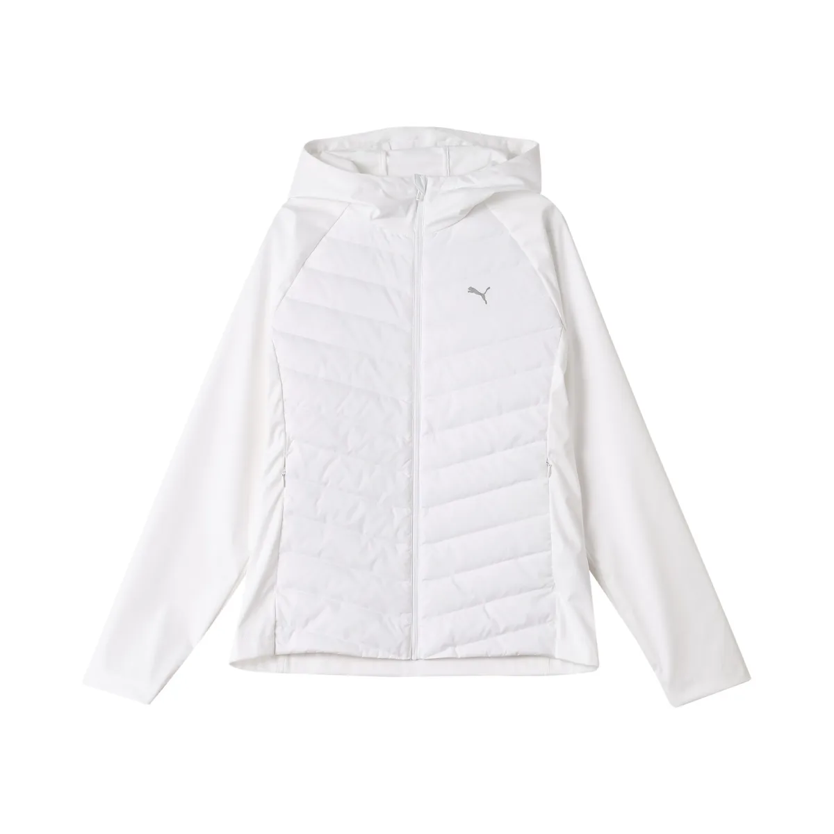 PUMA Down Jackets Men's White-02 Hooded Lightweight Down Jacket