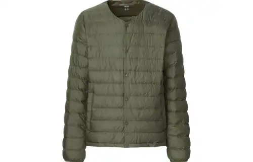 UNIQLO Down Jackets Men's Olive Crew Neck Moderate Down Jacket