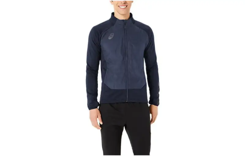 ASICS Jackets Men's Marine Blue Stand Collar Moderate Other