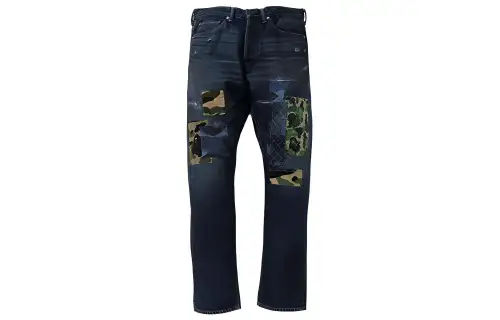 A BATHING APE Jeans Men's Indigo Moderate Straight Fit Pants