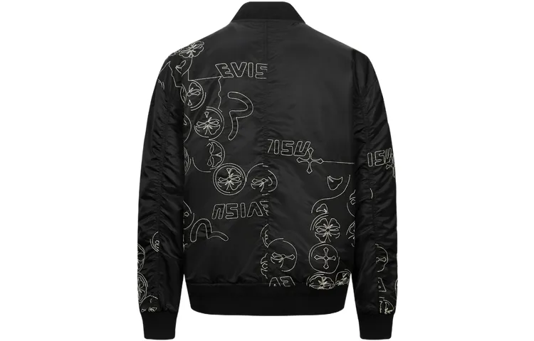EVISU Jackets Men's Black Baseball Collar Moderate Other
