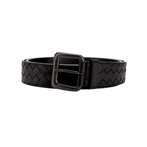 Bottega Veneta Calfskin Leather Belts Men's Brown Width 3.5cm