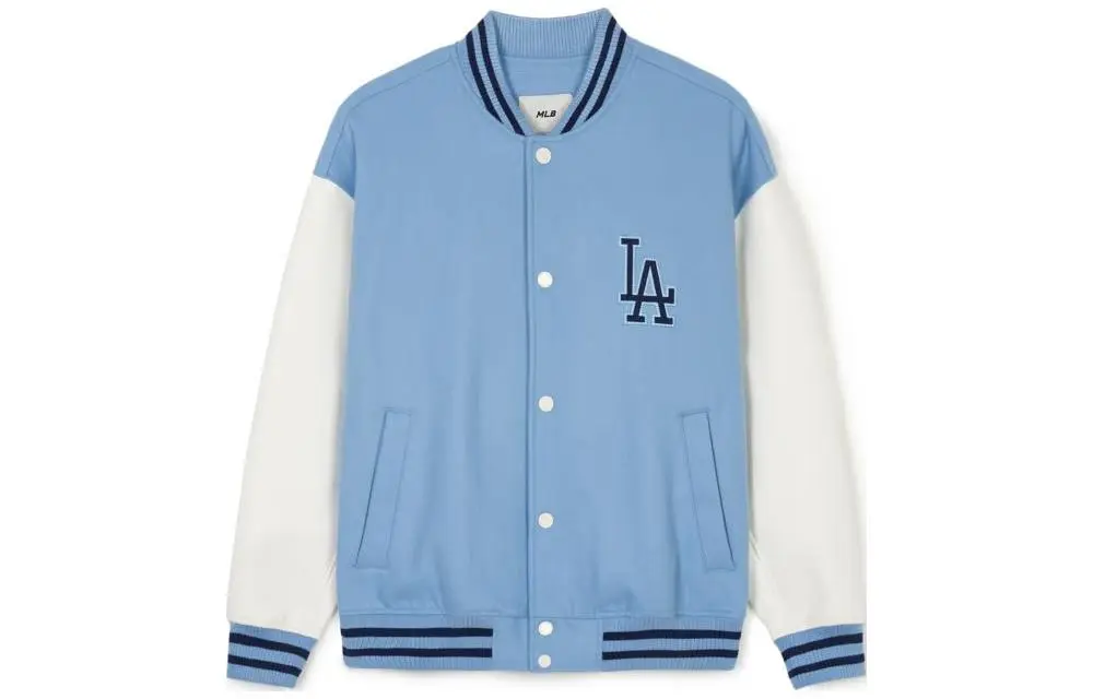 MLB SS24 Baseball Jacket Unisex Light Blue