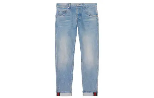 GUCCI Jeans Men's Blue Moderate Tapered Pants