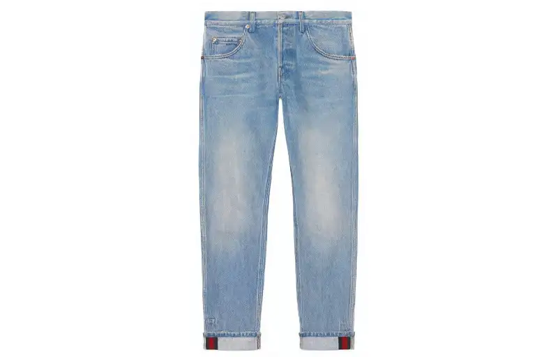 GUCCI Jeans Men's Blue Moderate Tapered Pants