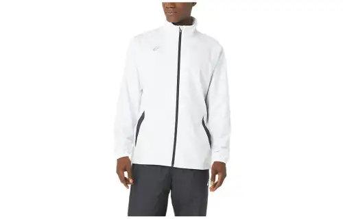 ASICS Jackets Men's White Stand Collar Moderate Other