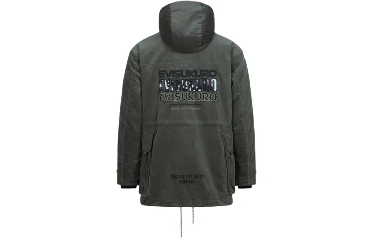 EVISU Jackets Men's Gray Hooded Moderate Other