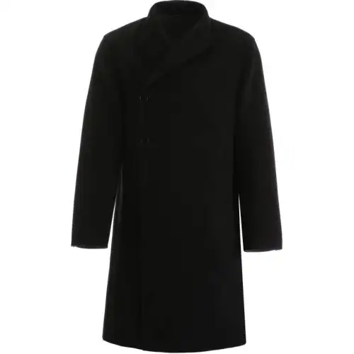 DIOR Coats Men's Black Lapel Moderate Straight Fit