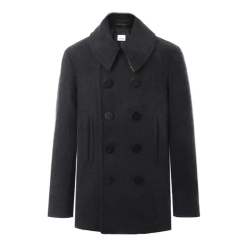 Burberry Coats Men's Black Lapel Moderate Straight Fit