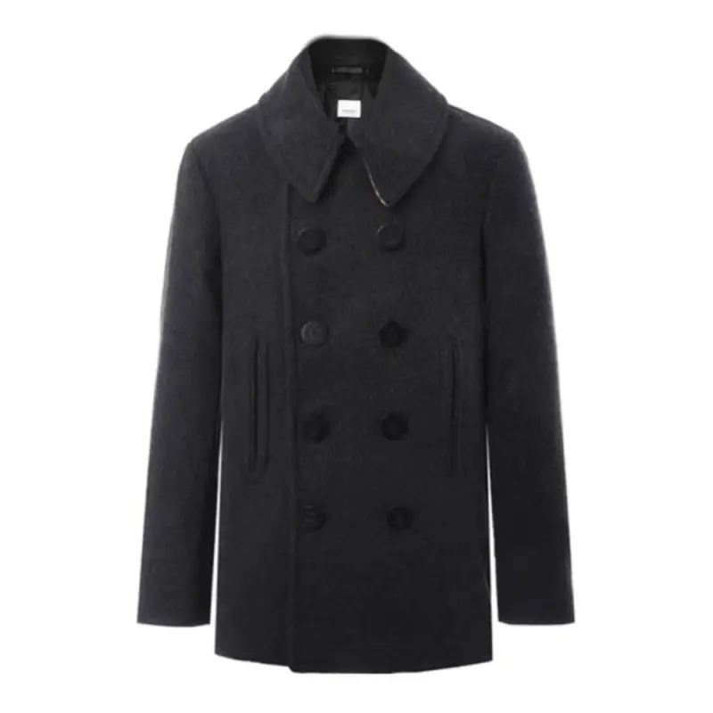 Burberry Coats Men's Black Lapel Moderate Straight Fit