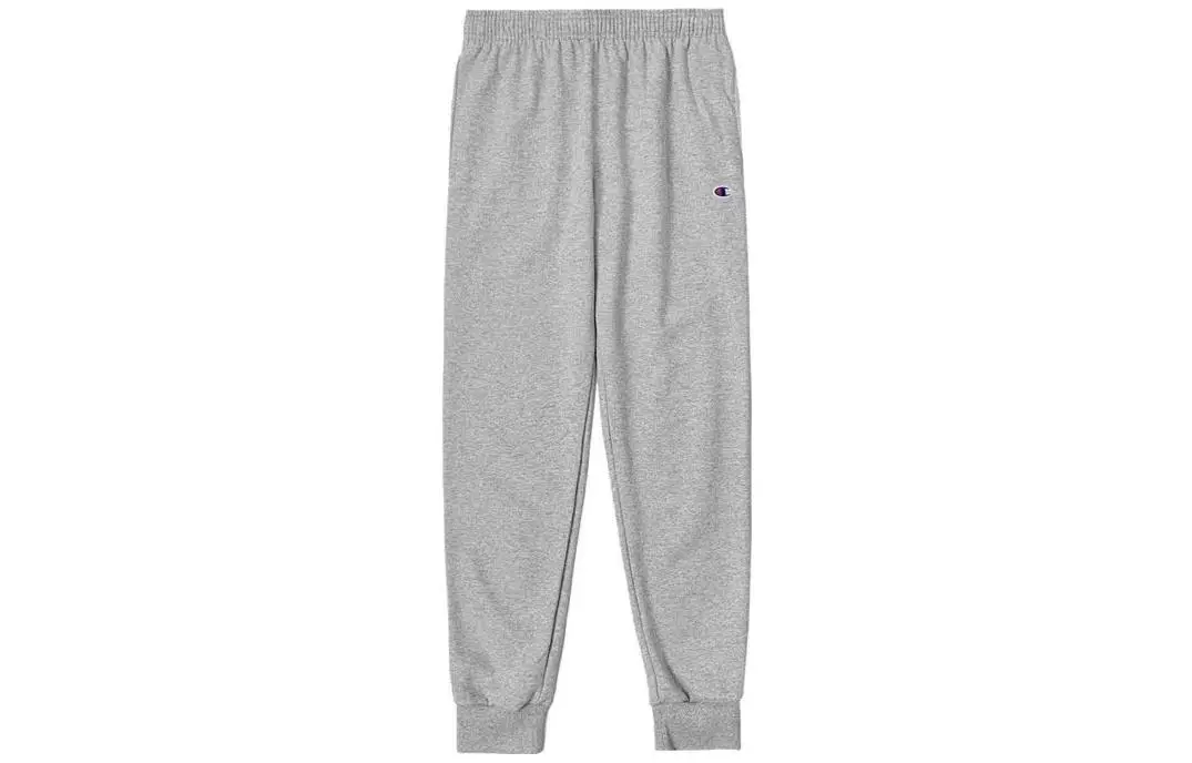 Champion 100% Cotton Fleece Lined Comfortable Drawstring Knitted Sweatpants US Version Men's Light Gray