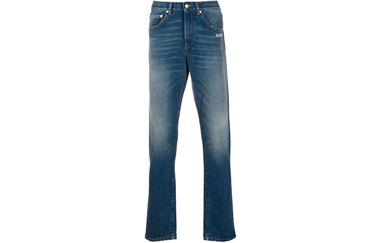 OFF WHITE FW20 Jeans Men's Blue Moderate Slim Fit Pants
