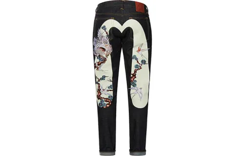 EVISU Tapered Pants Jeans Men's Denim Blue