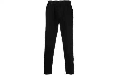 OFF WHITE High Rise Cropped Straight Leg Jeans