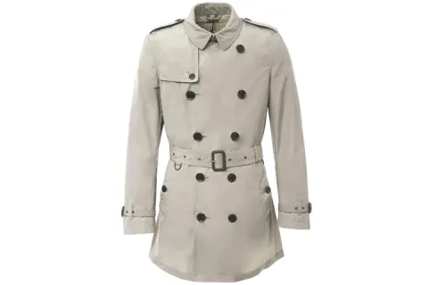 Burberry Trench Coats Men's Khaki Lapel Moderate