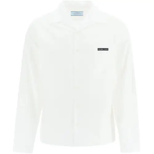 PRADA Shirts Men's White Lapel Moderate Other