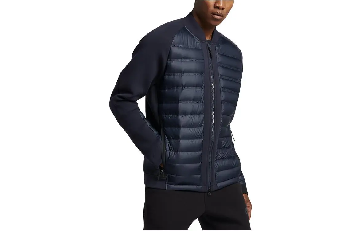 Nike Down Jackets Men's Blue Stand Collar Moderate Other