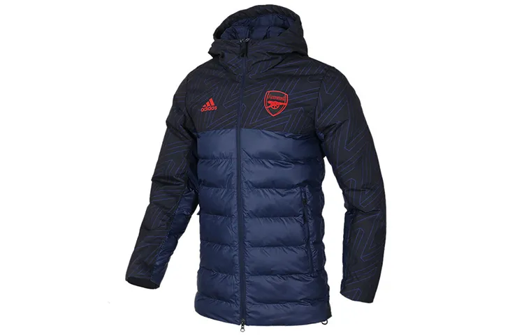 Adidas Parka Coats Men's Blue Hooded Moderate