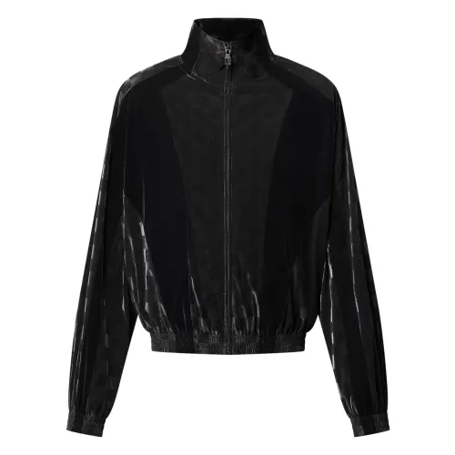 Lv Flocked Damier Technical Tracksuit Top