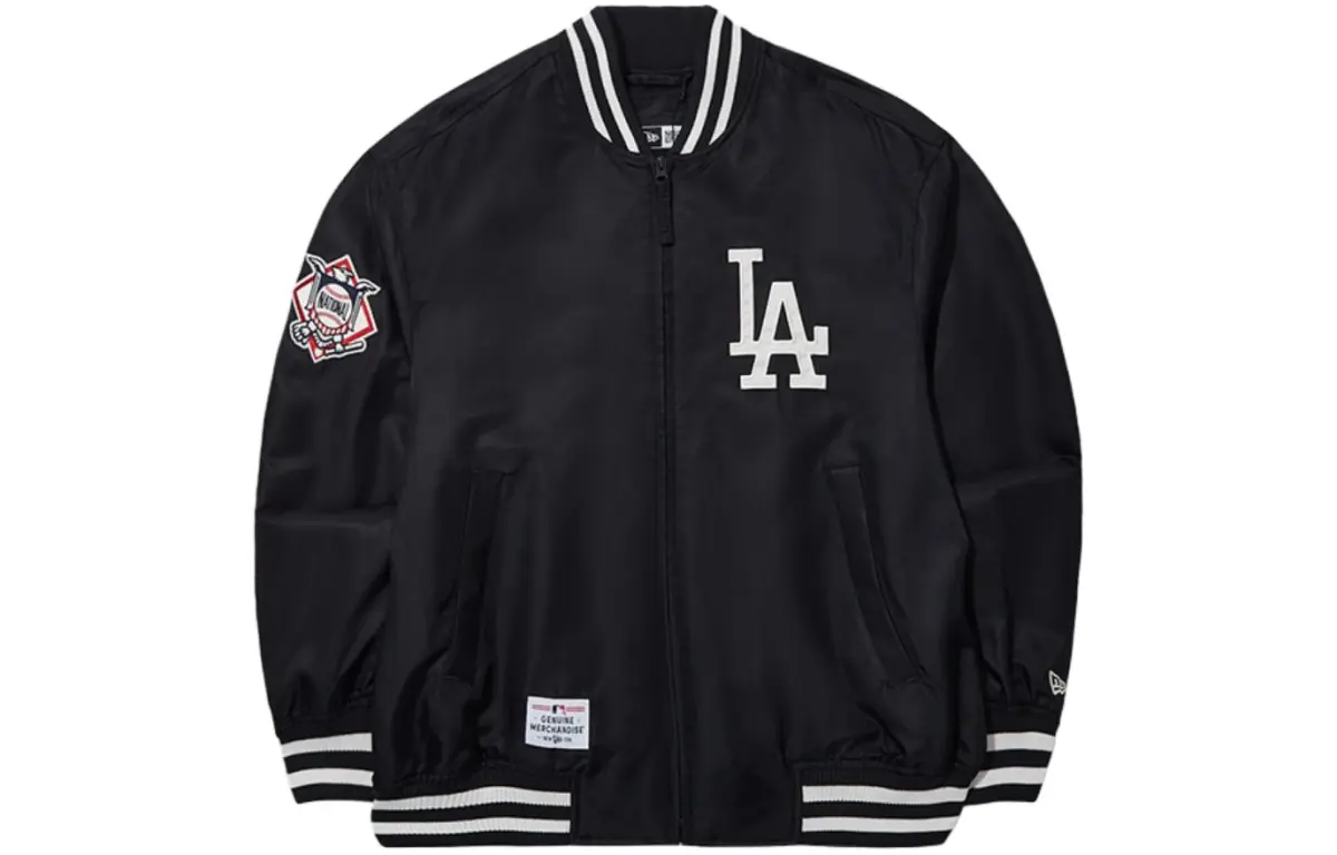 New Era Baseball Jackets Unisex Black Baseball Collar Moderate