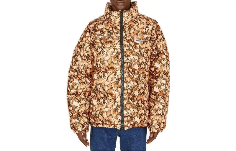 Vetements All-Over Leaves Print Puffer Jacket