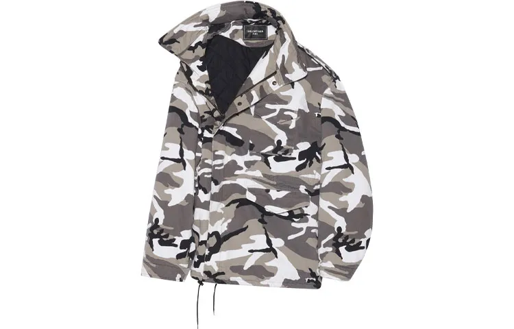 Balenciaga Off Shoulder Military Parka