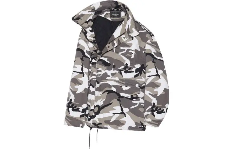 Balenciaga Off Shoulder Military Parka