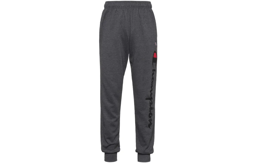 Champion Handwritten Print Fleece Lined Knitted Sweatpants US Version Unisex Dark Gray