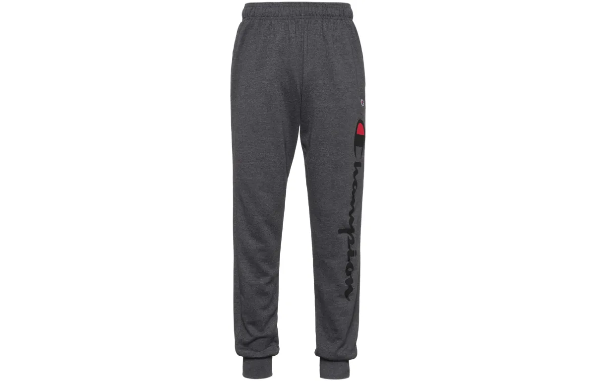 Champion Handwritten Print Fleece Lined Knitted Sweatpants US Version Unisex Dark Gray